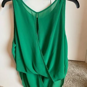 Green open back top